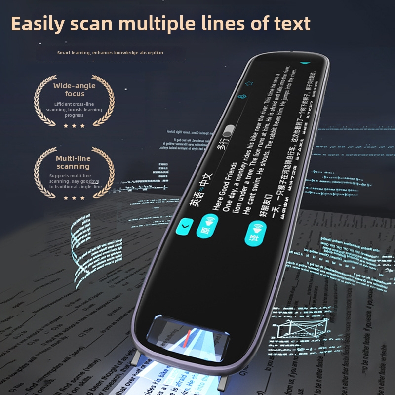 Zhuangyuanlang X12 Stilou inteligent de citire în engleză, dicționar pentru toate materiile, traducere și scanare de cuvinte, memorie de 512 GB