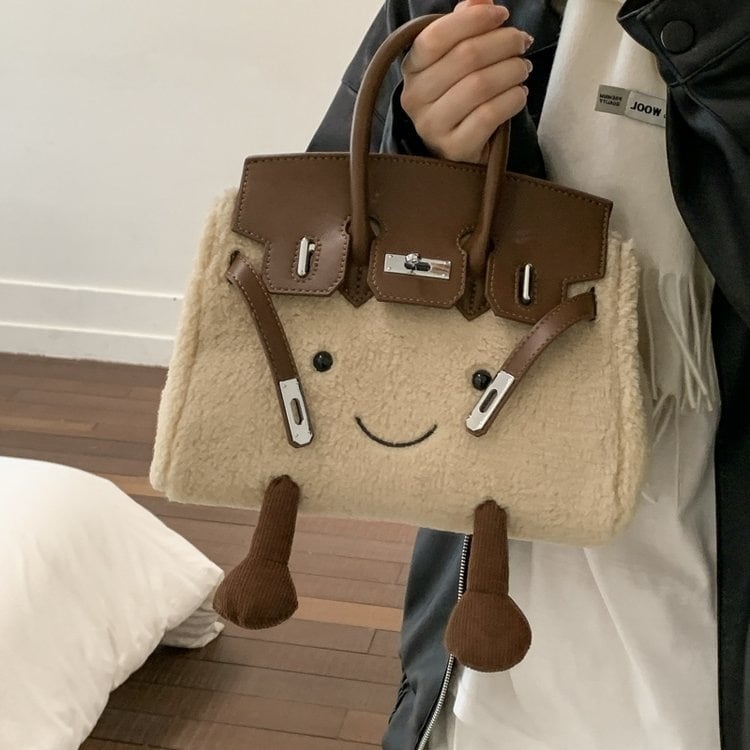 Ženska torba u korejskom stilu s plišanim dizajnom, crossbody Kelly torba s osmijehom