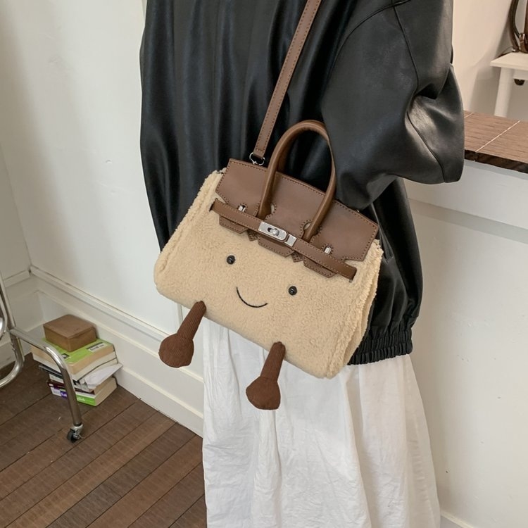 Ženska torba u korejskom stilu s plišanim dizajnom, crossbody Kelly torba s osmijehom