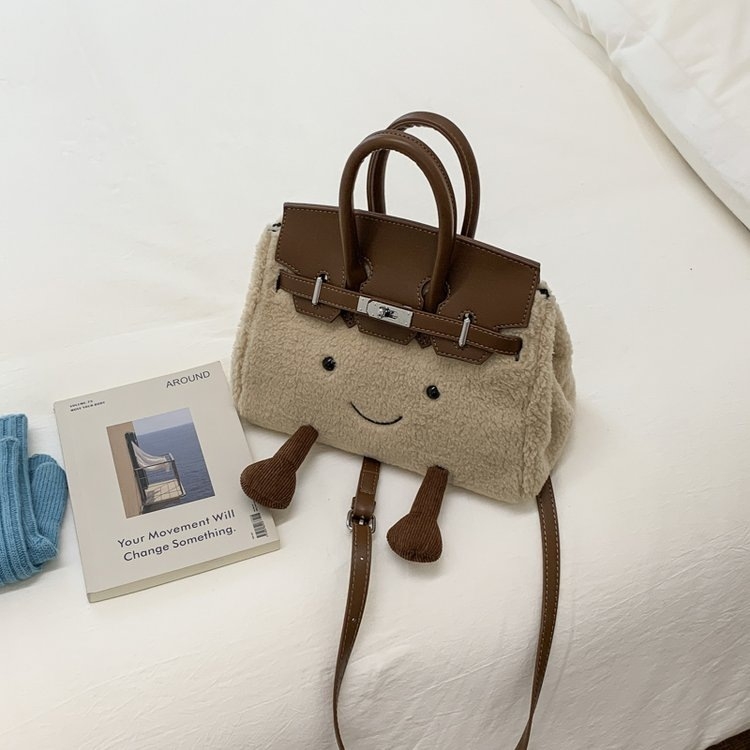 Ženska torba u korejskom stilu s plišanim dizajnom, crossbody Kelly torba s osmijehom