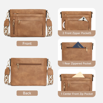 2025 nova retro crossbody torba velike kapacitete, široka naramenica, kvadratni oblik, više pretinaca, zatvarač, ženska torba 9805
