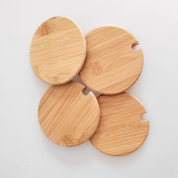 Capac din bambus gros, stil minimalist, pentru ceașcă, rotund pentru ceai și cafea, accesorii de bucătărie