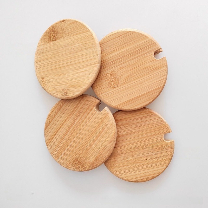 Capac din bambus gros, stil minimalist, pentru ceașcă, rotund pentru ceai și cafea, accesorii de bucătărie