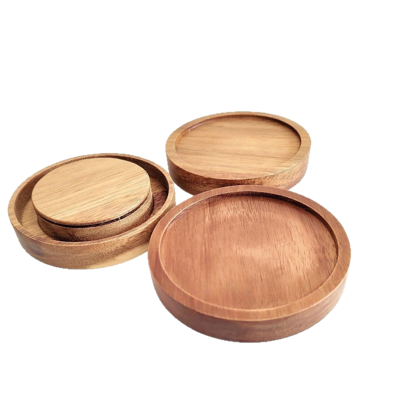 Capac din bambus gros, stil minimalist, pentru ceașcă, rotund pentru ceai și cafea, accesorii de bucătărie