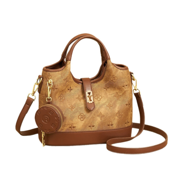 Vintage tote torba za žene s vezom, hobo stil, smeđa PU koža, proljeće 2026