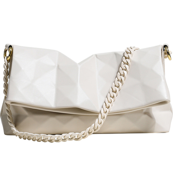 Geometrijska crossbody torbica s lancem, mala veličina, ženska torba za rame
