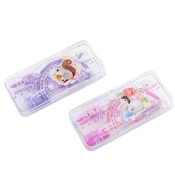 Set za crtanje za učenike osnovne i srednje škole, višefunkcionalno kružilo i ravnalo, slatki školski pribor