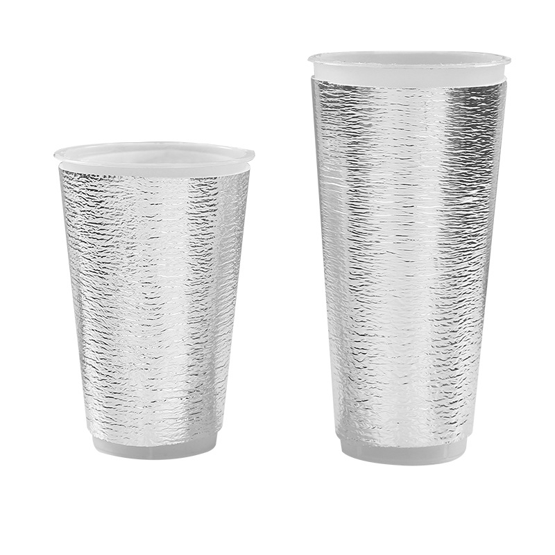 Manșon izolant pentru cana de ceai cu lapte, 500 ml, folie de aluminiu cu spumă Pearl Cotton, menține cald sau rece