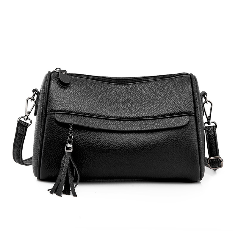 Ženska torbica od prve slojevine teleće kože, oblik jastuka, velika kapaciteta, crossbody torba preko ramena