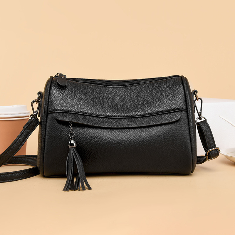 Ženska torbica od prve slojevine teleće kože, oblik jastuka, velika kapaciteta, crossbody torba preko ramena