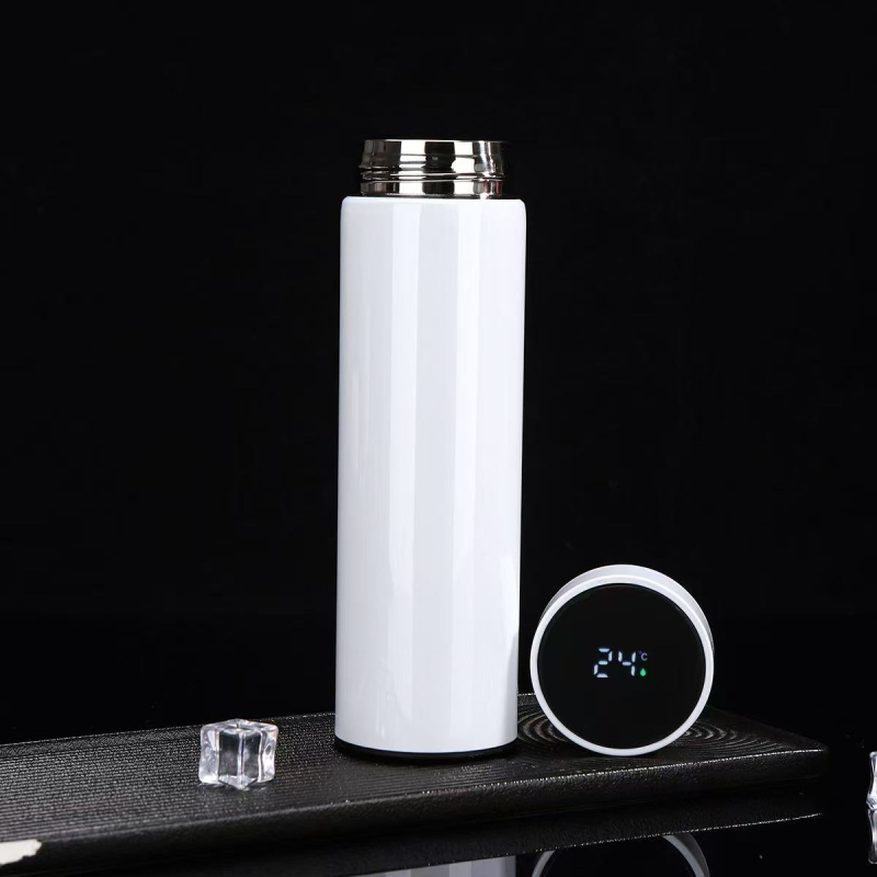 Cană termoizolantă inteligentă din oțel inoxidabil 304, design drept pentru afaceri, cu afișaj de temperatură, cană promoțională cu logo personalizat