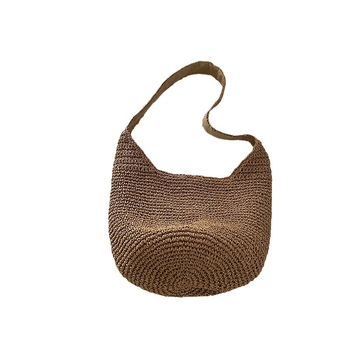 Torba Crossbody od slame u korejskom stilu, pletena plažna torba za odmor, jednobojna ženska torba