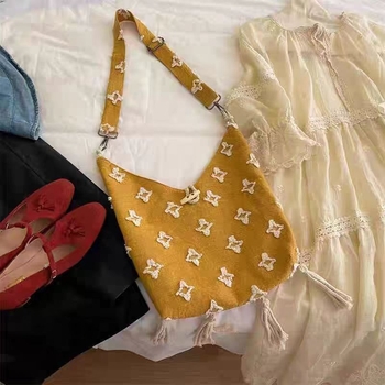 Žuta crossbody torba s resicama, boemski stil, ženska torba za putovanja