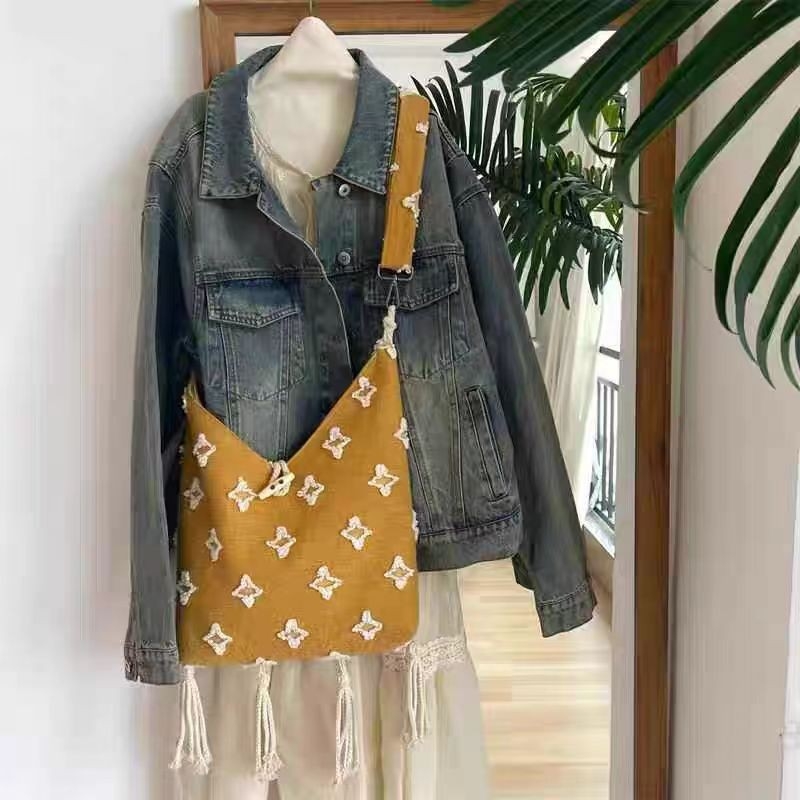 Žuta crossbody torba s resicama, boemski stil, ženska torba za putovanja