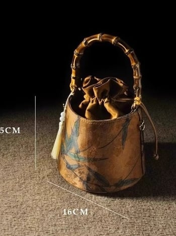 Torba od bambusa u kineskom stilu s resicama i dizajnom inspiriranim kineskom haljinom, ženska ručna torba, torba za rame i crossbody