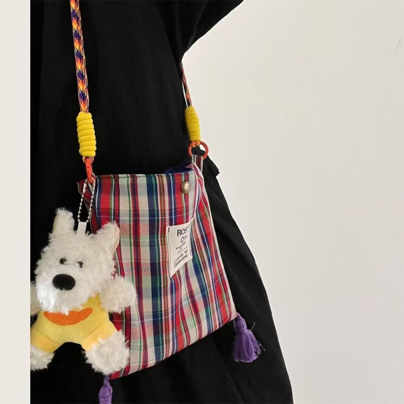 Niche 2026 karijčna torbica za mobitel, ženska crossbody torba od platna s resicama, Insta-stil uzorak