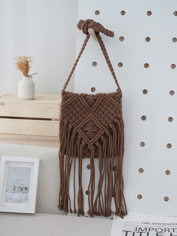 Casual crossbody torba s pletenom od slame, korejskog retro stila, jedno rame, ljetna plažna torba