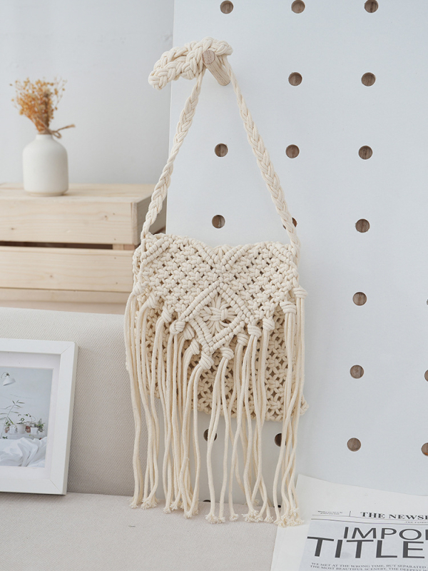Casual crossbody torba s pletenom od slame, korejskog retro stila, jedno rame, ljetna plažna torba