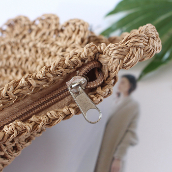 Női szalma szövött válltáska – mini strandtáska, egyszerű és elegáns dizájn