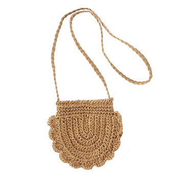 Női szalma szövött válltáska – mini strandtáska, egyszerű és elegáns dizájn