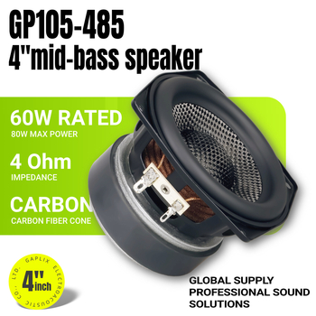 4-inčni subwoofer, 4 Ω, 60 W, konus od tkanog karbonskog vlakna, 25-jezgreni Y35 visokoperformansni magnetski čelični zvučnik