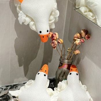 Balon de baie drăguț, unisex, cu spumă bogată, textură moale, design cu floare desen animat, cusut, plasă de spumă durabilă