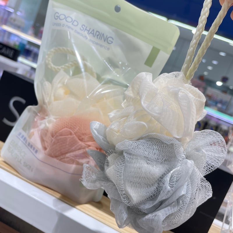 Keqi Balon de baie cu plasă suspendată, spumă bogată, floare de baie, culoare aleatorie, model 1088