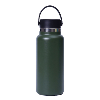 Termos cu gură lată, 32 oz, interior din oțel inoxidabil 304, exterior din 201, izolație vid, portabil cu mâner, pentru activități în aer liber