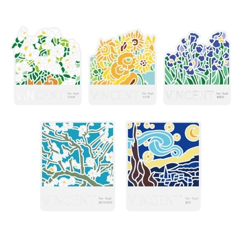 Semne de carte din metal transparent, personalizate, cu opere celebre, cadouri culturale și creative pentru profesori și absolvenți, magneti transparenți pentru frigider cu floarea soarelui Van Gogh