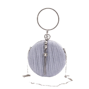 Ženska sferna mala torbica s resicama, jednobojna večernja crossbody torba sa zatvaračem