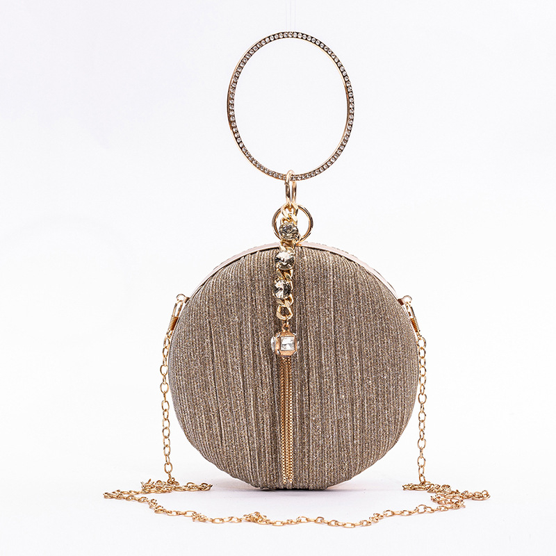 Ženska sferna mala torbica s resicama, jednobojna večernja crossbody torba sa zatvaračem