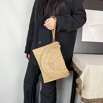 Ženska crossbody torba od slame za plažu, etno stil, visoka kvaliteta
