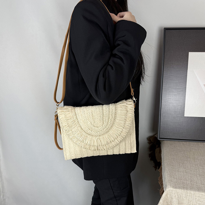 Ženska crossbody torba od slame za plažu, etno stil, visoka kvaliteta