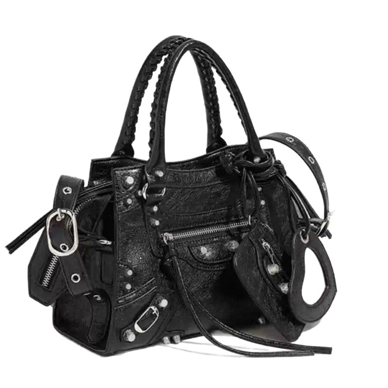 Ženska kožna torbica s ukrasima u stilu motocikla, retro, velika zapremina, preko ramena ili crossbody