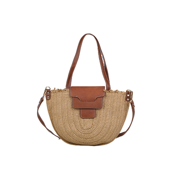 Nova moderna ženska torba preko granice, velika zapremina, plažna slamena pletena torba, crossbody s preklopom, minimalistički dizajn