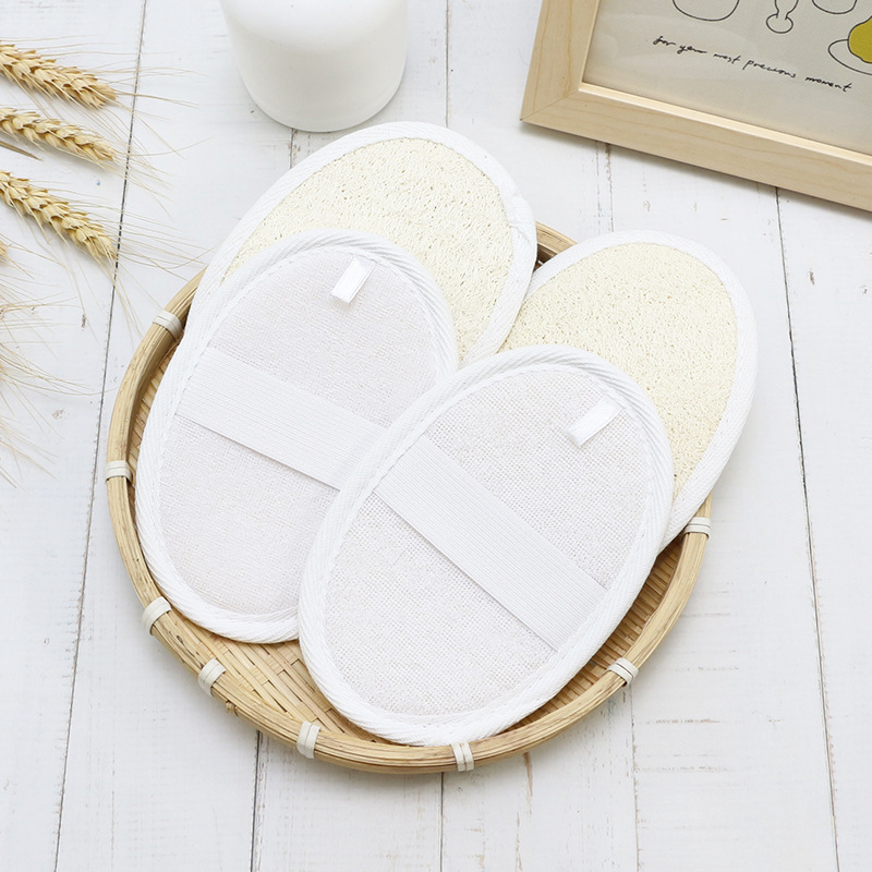 Set de baie cu loofah: burete de loofah, floare de loofah, prosop de baie din loofah, minge de baie, curățitor manual pentru baie