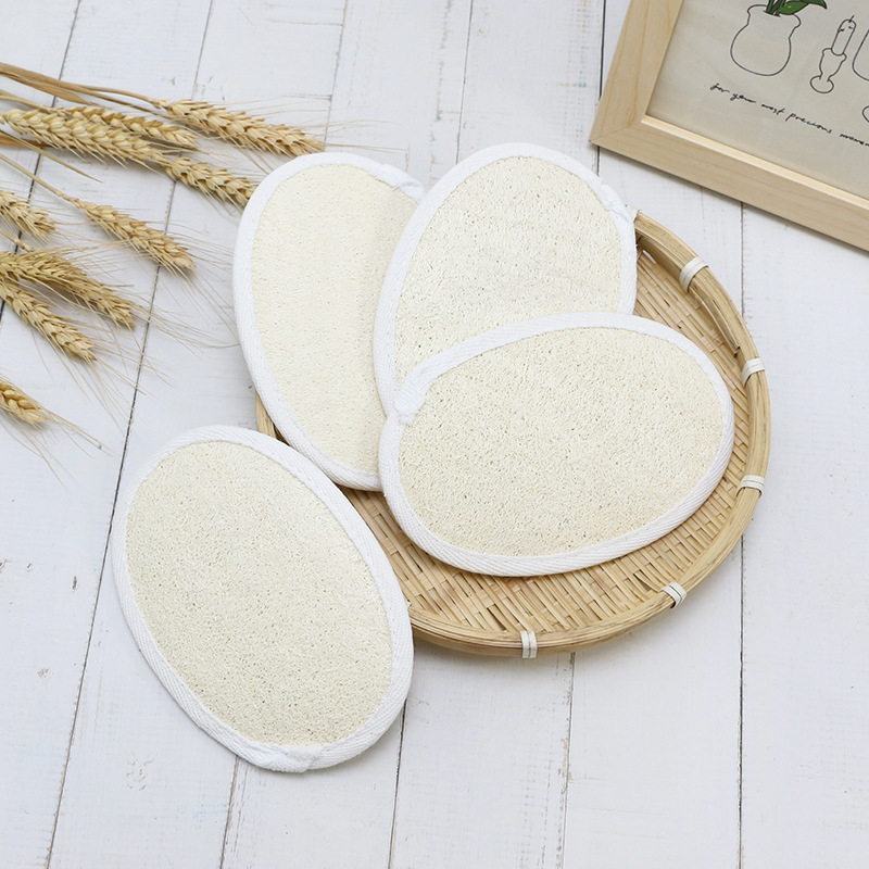 Set de baie cu loofah: burete de loofah, floare de loofah, prosop de baie din loofah, minge de baie, curățitor manual pentru baie