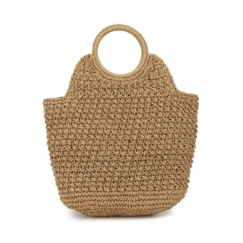 Retro pletene torba od slame, ručna izrada, kružni držač, ženska velika kapaciteta za plažu