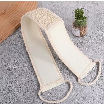 Sisal natural pentru spate, buretă de baie lungă cu șnur de masaj pentru exfoliere profundă