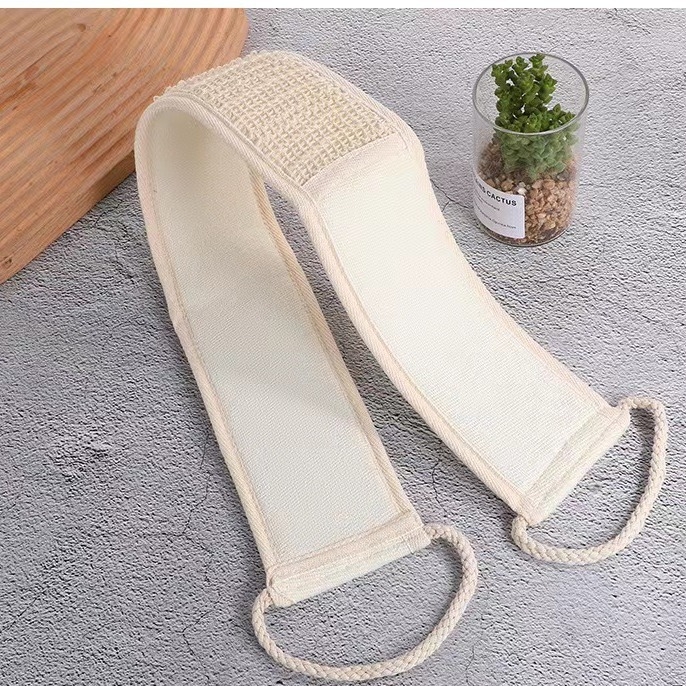 Sisal natural pentru spate, buretă de baie lungă cu șnur de masaj pentru exfoliere profundă