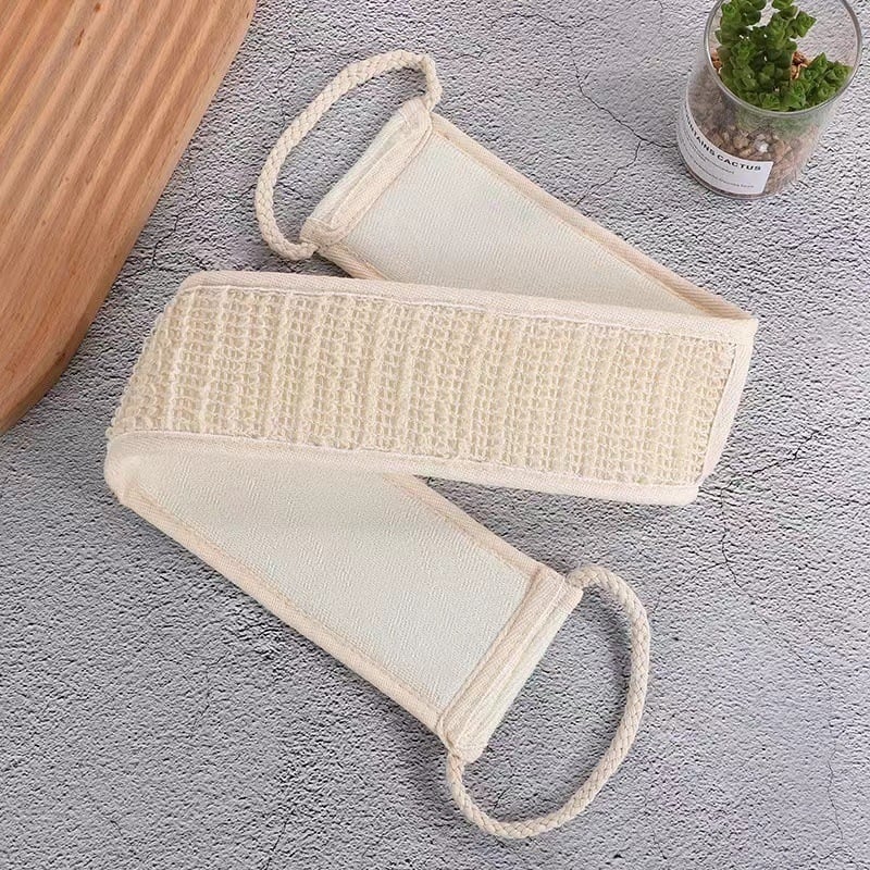 Sisal natural pentru spate, buretă de baie lungă cu șnur de masaj pentru exfoliere profundă