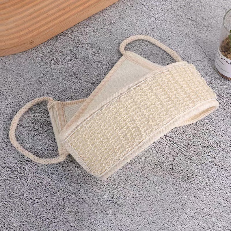 Sisal natural pentru spate, buretă de baie lungă cu șnur de masaj pentru exfoliere profundă