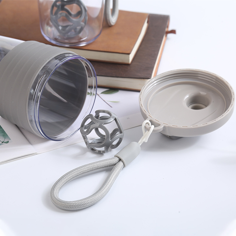 Shaker portabil pentru proteine, pahar plastic pentru amestec, capacitate mare, pentru sport și activități în aer liber, etanș, set din două piese, curea de purtare