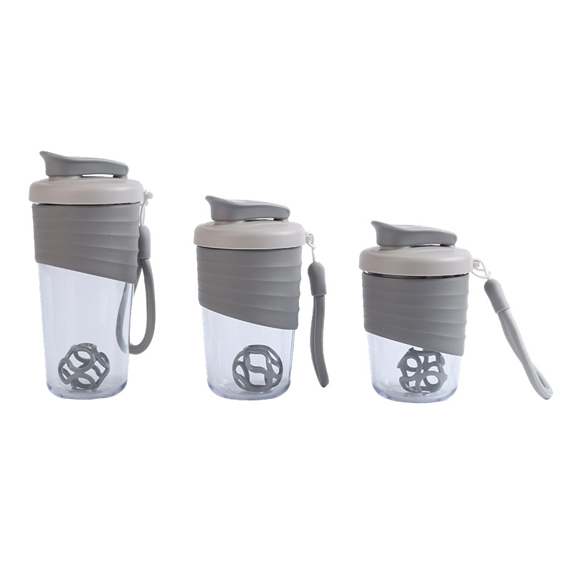Shaker portabil pentru proteine, pahar plastic pentru amestec, capacitate mare, pentru sport și activități în aer liber, etanș, set din două piese, curea de purtare