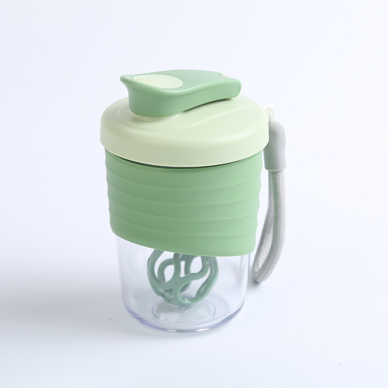 Shaker portabil pentru proteine, pahar plastic pentru amestec, capacitate mare, pentru sport și activități în aer liber, etanș, set din două piese, curea de purtare