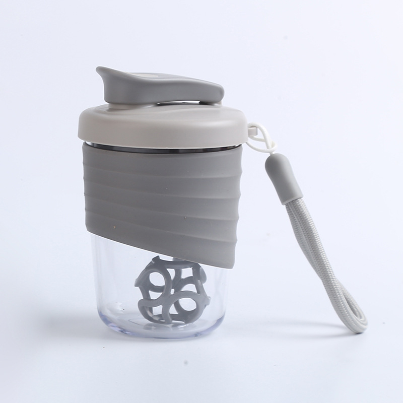 Shaker portabil pentru proteine, pahar plastic pentru amestec, capacitate mare, pentru sport și activități în aer liber, etanș, set din două piese, curea de purtare