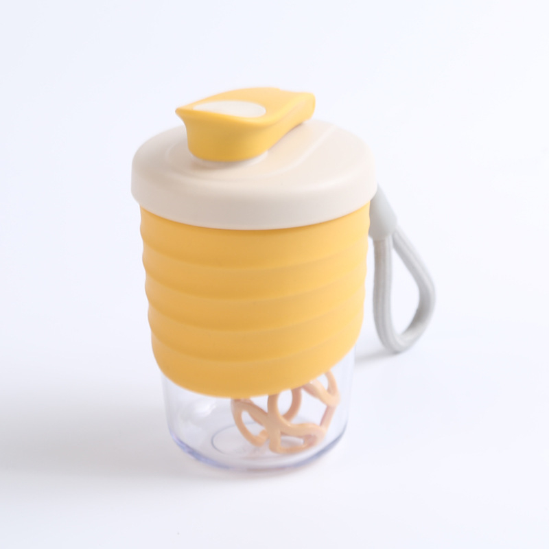Shaker portabil pentru proteine, pahar plastic pentru amestec, capacitate mare, pentru sport și activități în aer liber, etanș, set din două piese, curea de purtare
