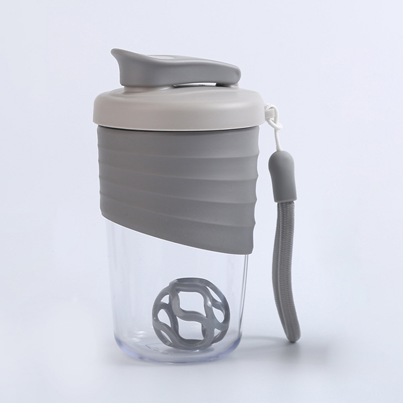 Shaker portabil pentru proteine, pahar plastic pentru amestec, capacitate mare, pentru sport și activități în aer liber, etanș, set din două piese, curea de purtare