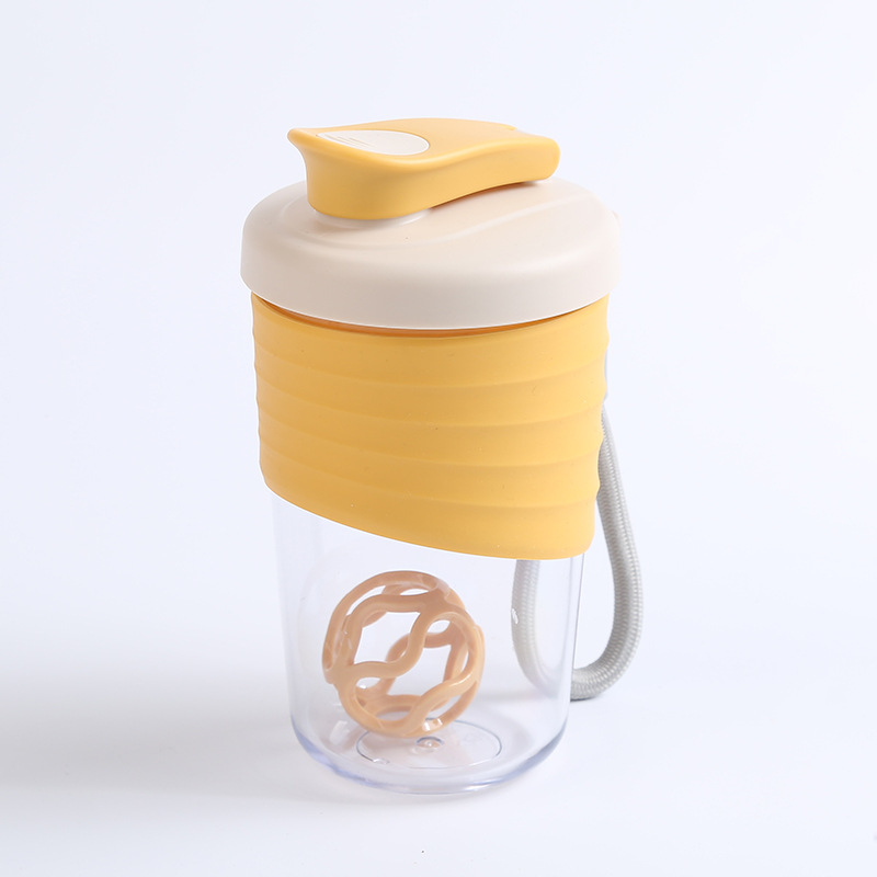 Shaker portabil pentru proteine, pahar plastic pentru amestec, capacitate mare, pentru sport și activități în aer liber, etanș, set din două piese, curea de purtare