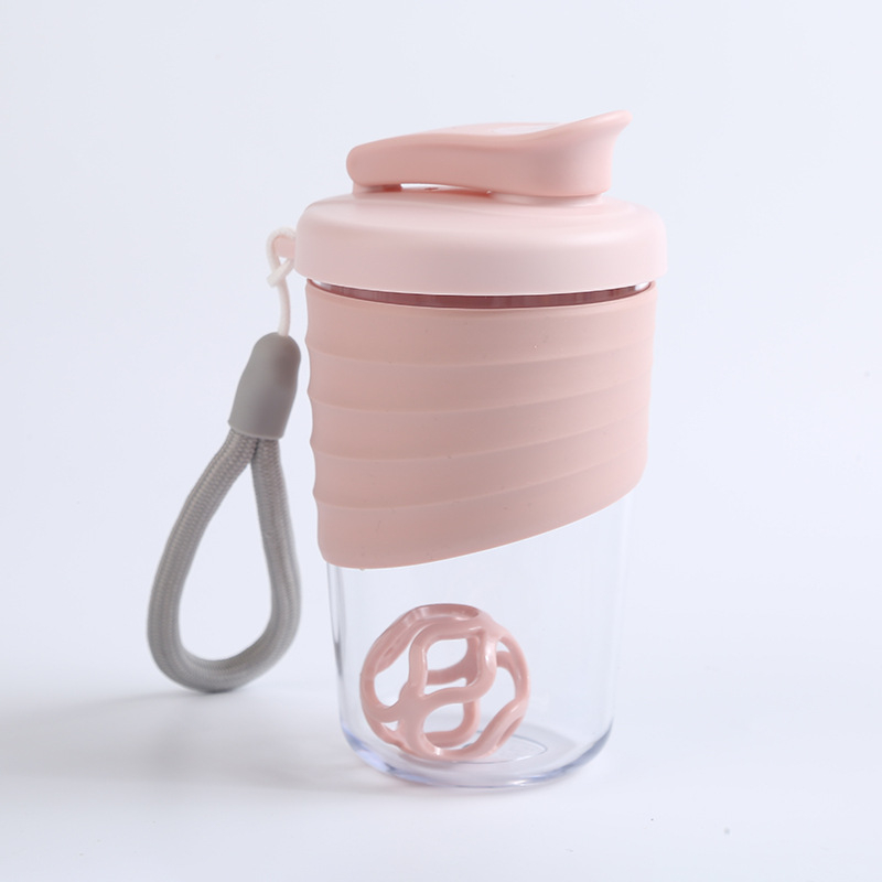 Shaker portabil pentru proteine, pahar plastic pentru amestec, capacitate mare, pentru sport și activități în aer liber, etanș, set din două piese, curea de purtare